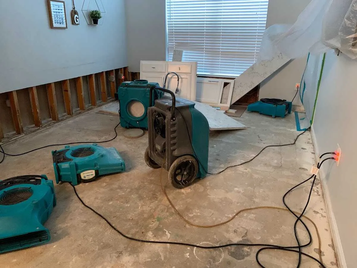 Dehumidifier in flood-cut room for Water Extraction & Removal in Nanticoke